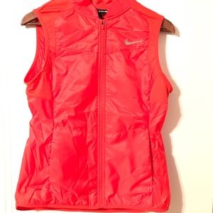 NIKE Red Coral Zip up Running Athletic Vest, Small